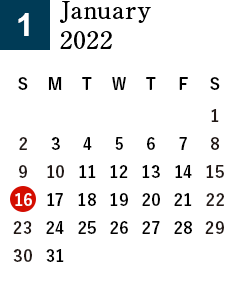 秋田酒蔵見学2022年1月営業日カレンダー