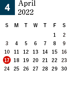 秋田酒蔵見学2022年4月営業日カレンダー