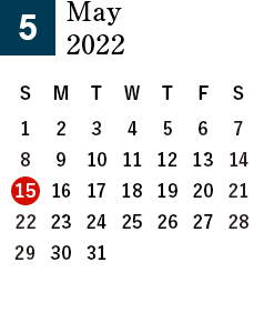 秋田酒蔵見学2022年5月営業日カレンダー