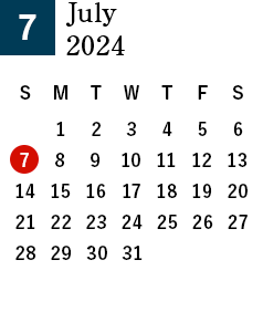 July 2024 Business day calendar