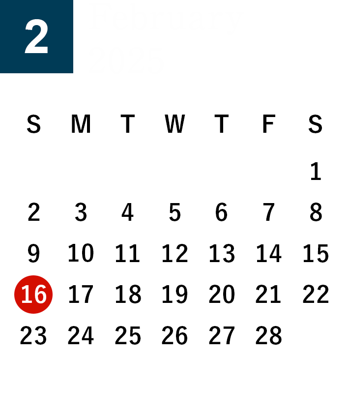 February 2024 Business day calendar